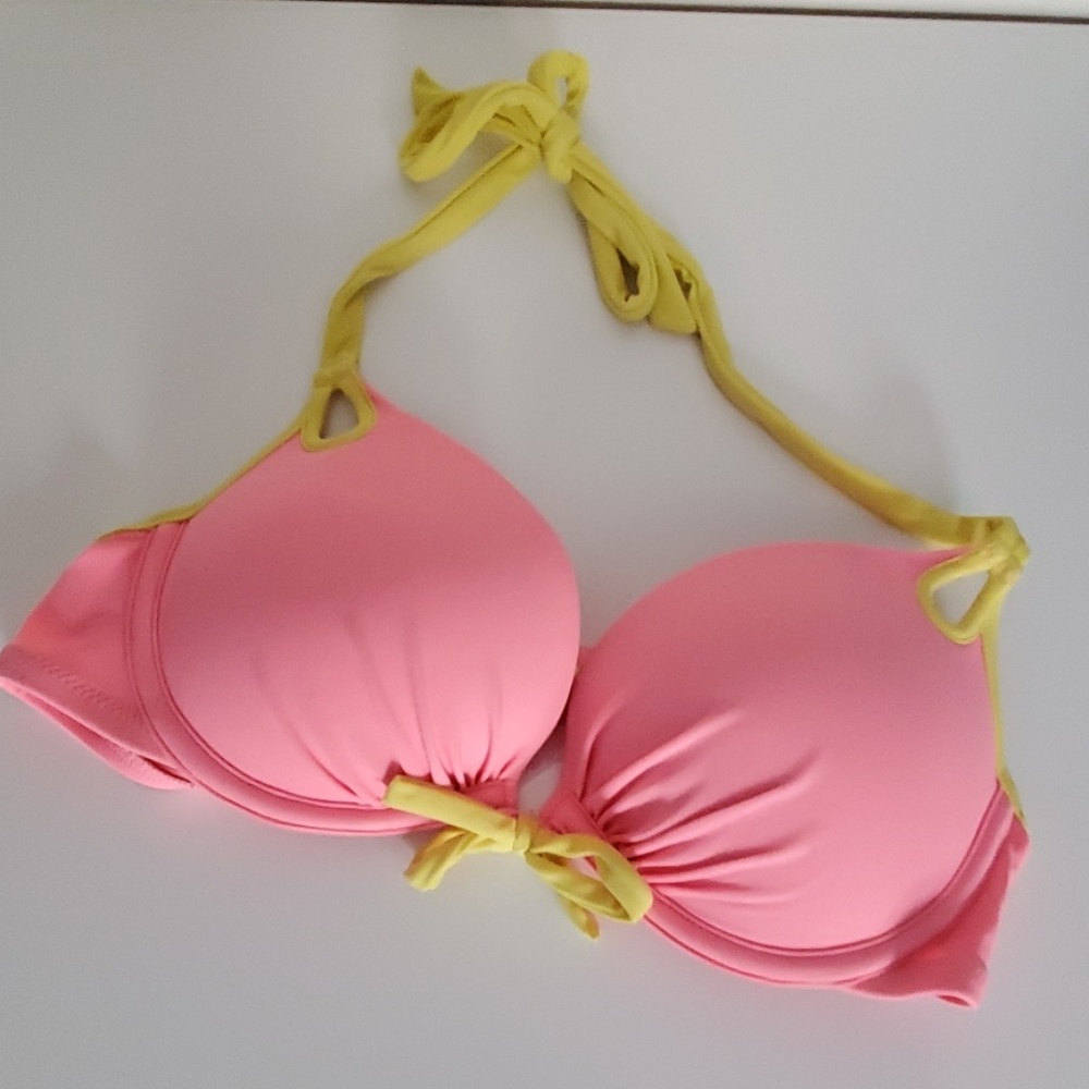Victoria's Secret pink & yellow swimsuit top